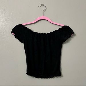 Off-Shoulder Ruffled Crop Top